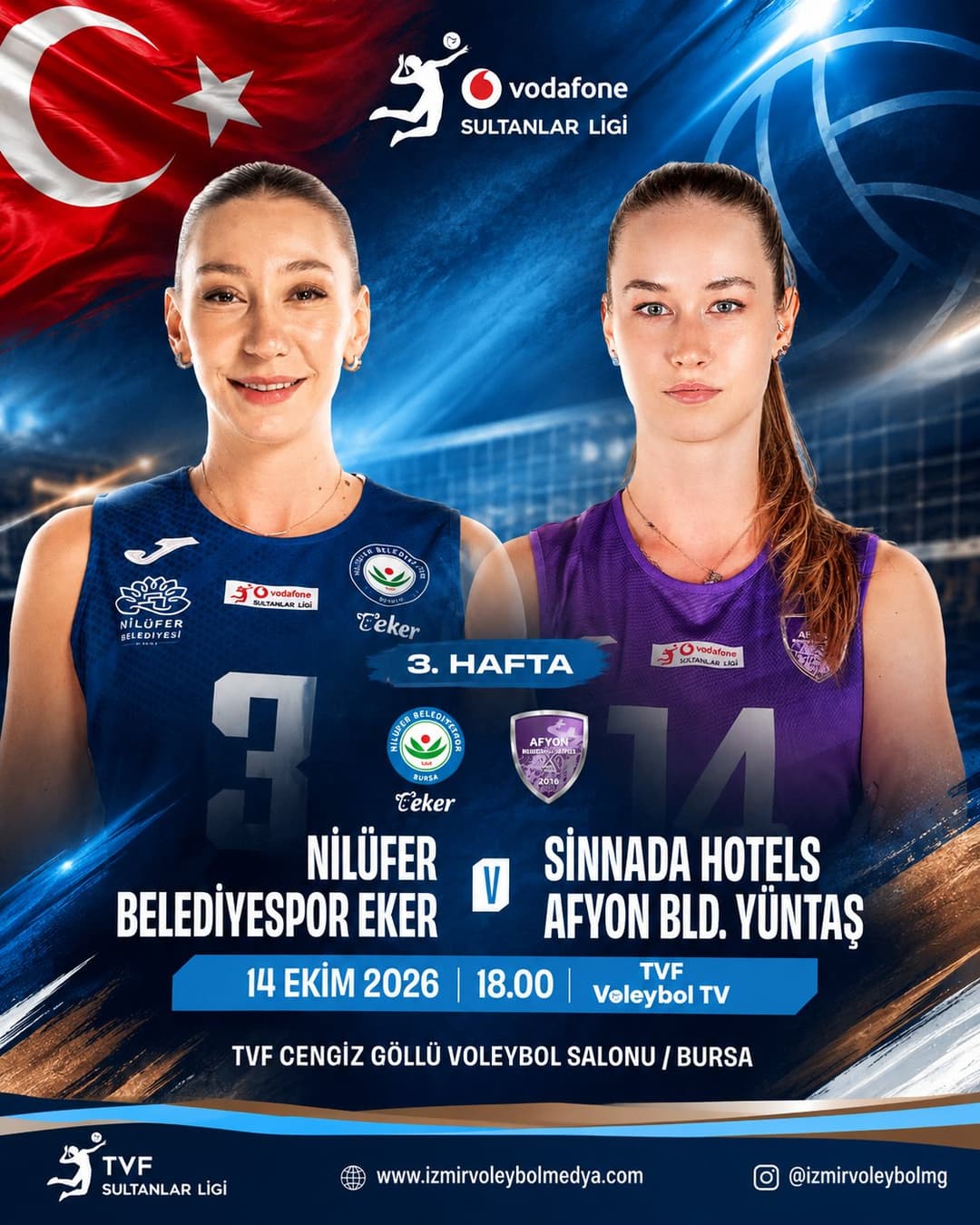 🏐 VODAFONE SULTANLAR LİGİ’NDE 3. HAFTA HEYECANI BURSA’DA